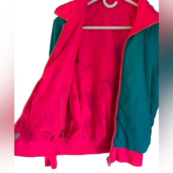 Vintage Columbia Retro Colorful Teal Pink Y2K Ski Jacket Women’s Size Large - Picture 6 of 10